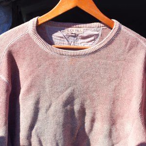 $20 ALEX MILL Pink Tie Dye Waffle Knit Thermal Sweater Small